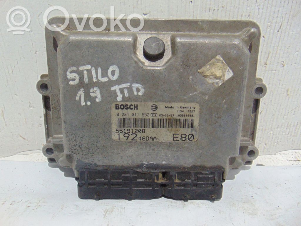 Fiat Stilo Engine control unit/module 