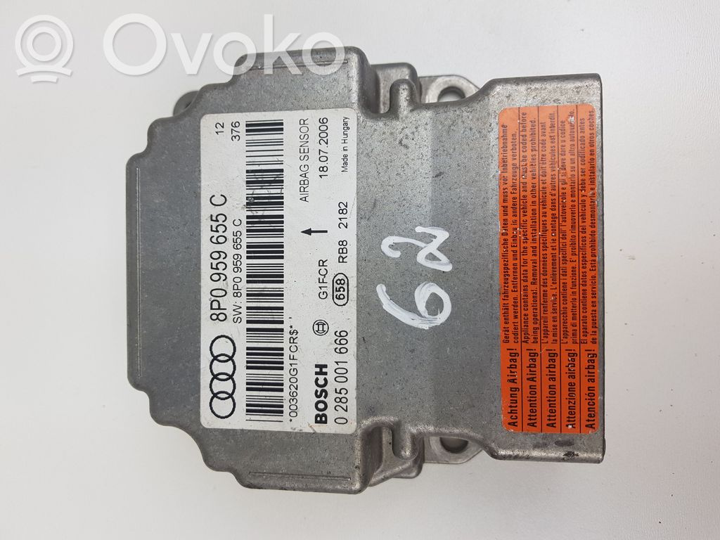 Airbag control unit/module   8P0959655C,0285001666