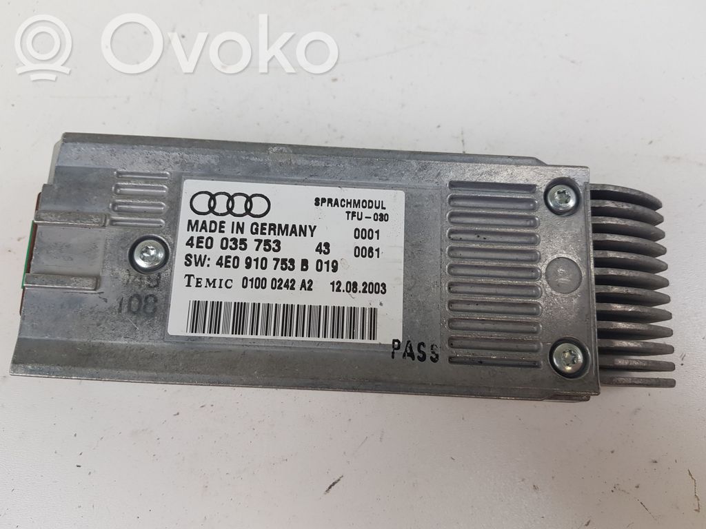 Voice control module   4E0035753,4E0910753B