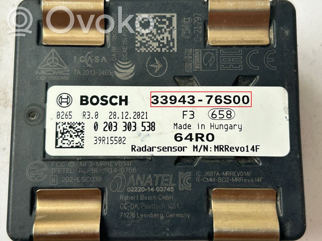 Suzuki Vitara (LY) Sensor de radar Distronic 