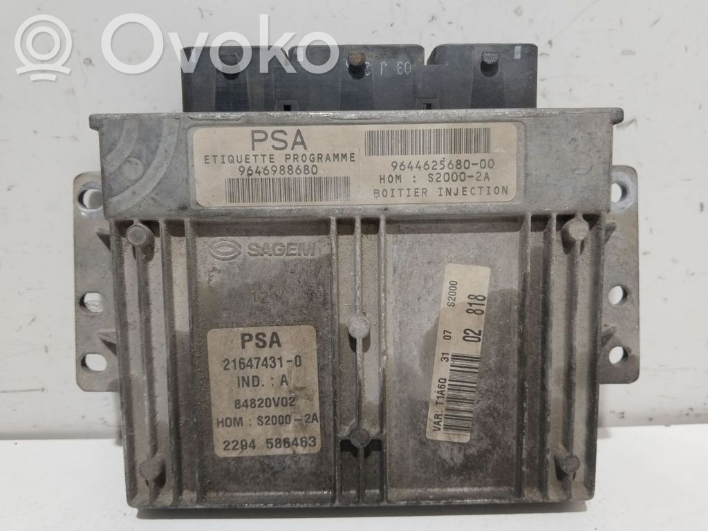 Peugeot 206 Engine control unit/module 