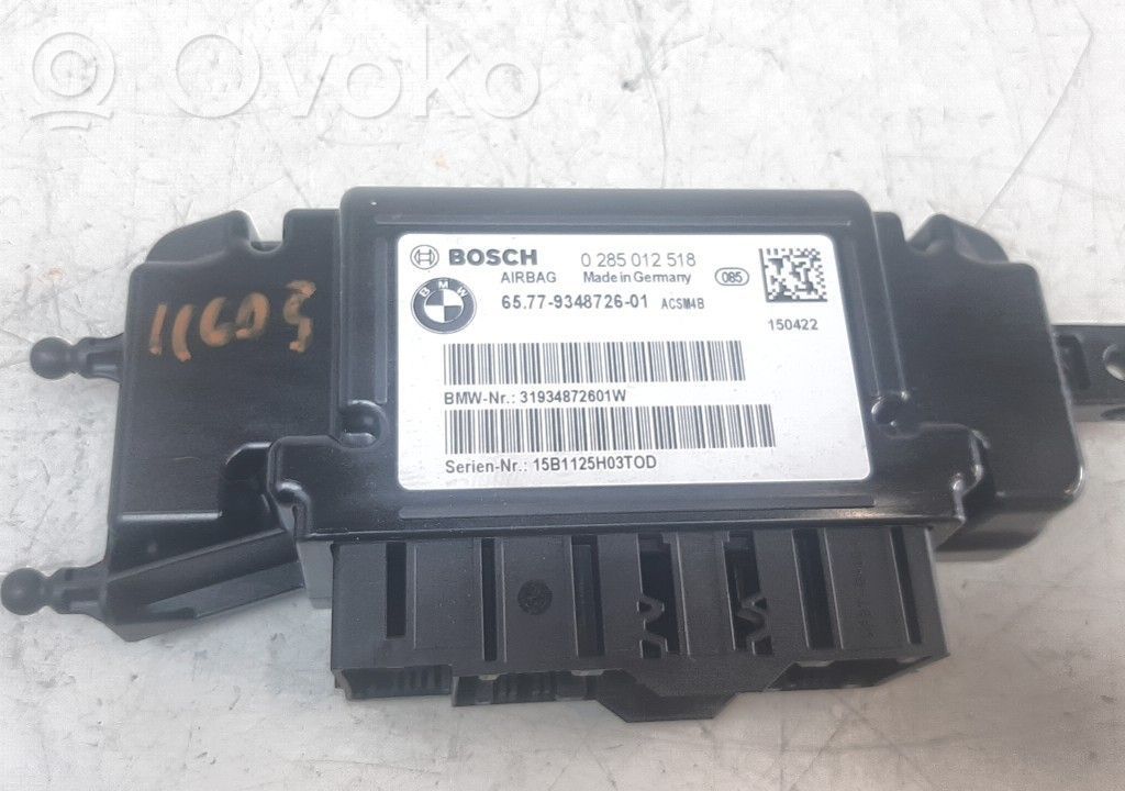 BMW 3 F30 F35 F31 Turvatyynyn ohjainlaite/moduuli