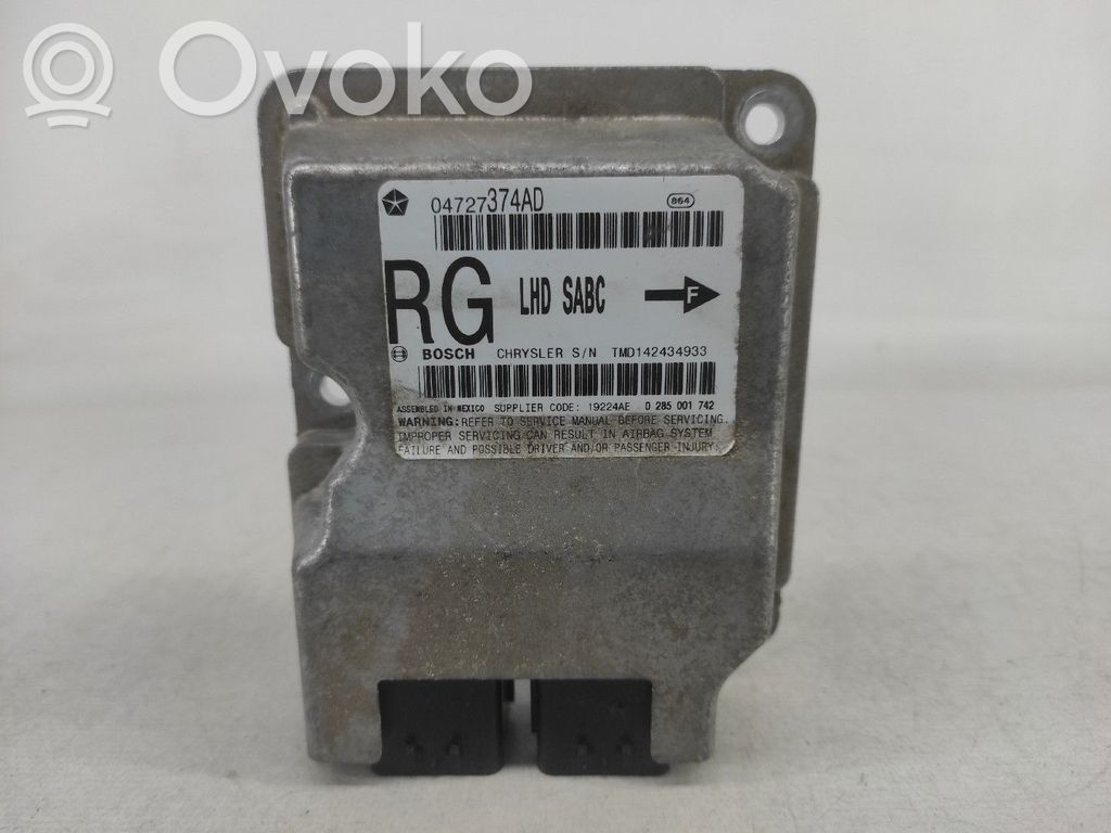 Unidad de control/módulo del Airbag   04727374AD,0285001742,TMD142434933