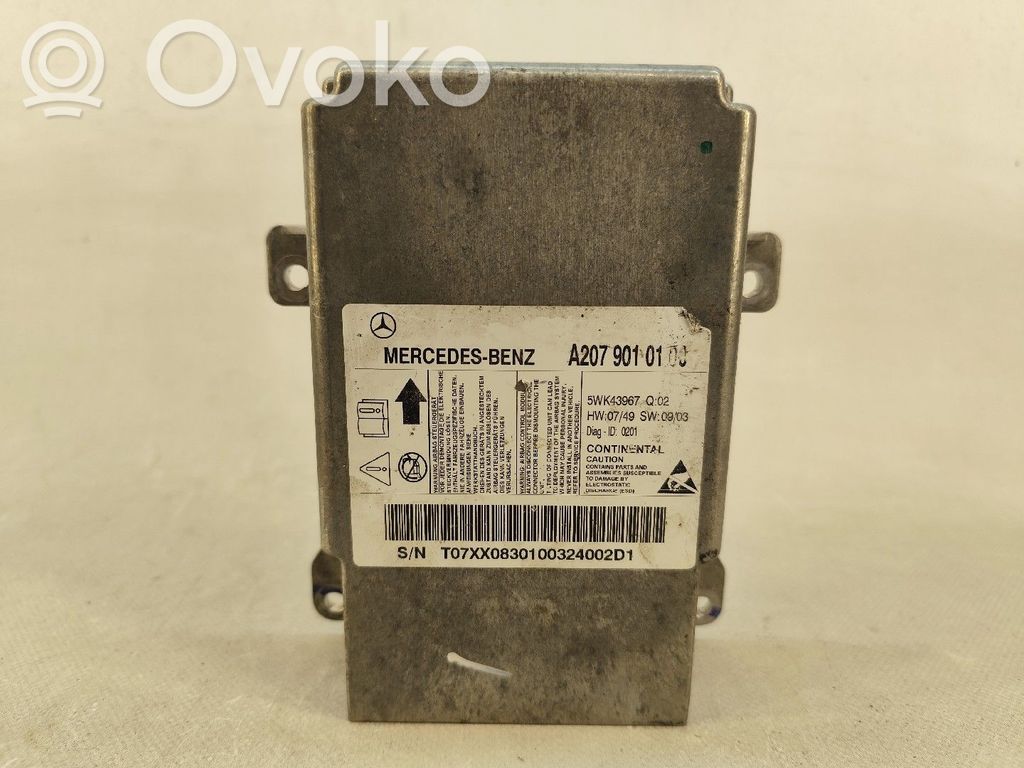 Centralina/modulo airbag   A2079010100,5WK43967