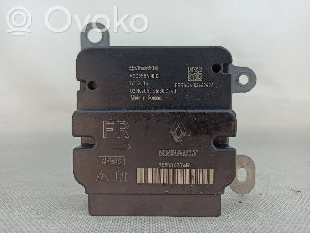 Renault Zoe Module de contrôle airbag