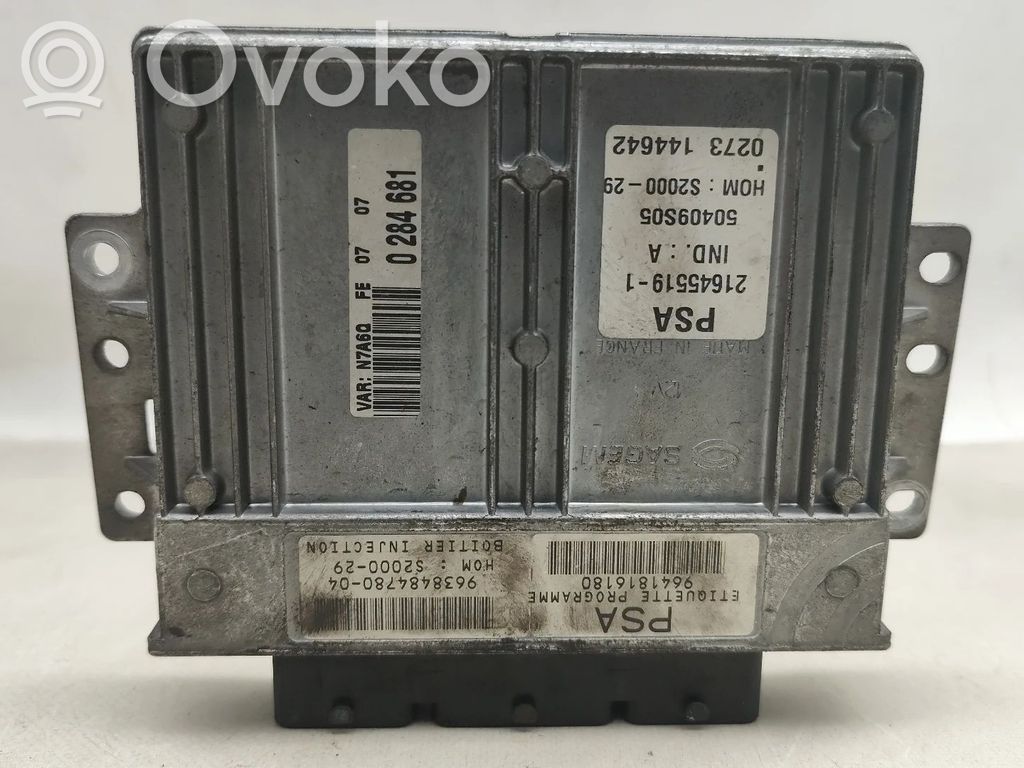 Engine control unit/module   9638484780,216455191,50409S05,9641816180