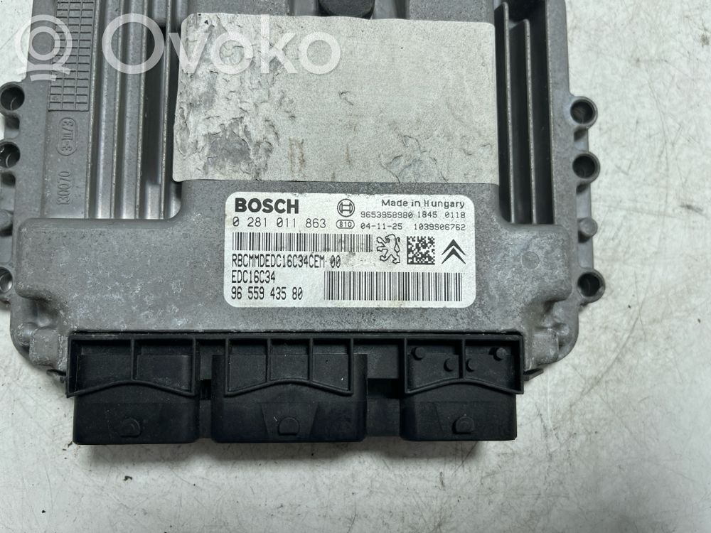 Engine control unit/module   9653958980,0281011863,9655943580