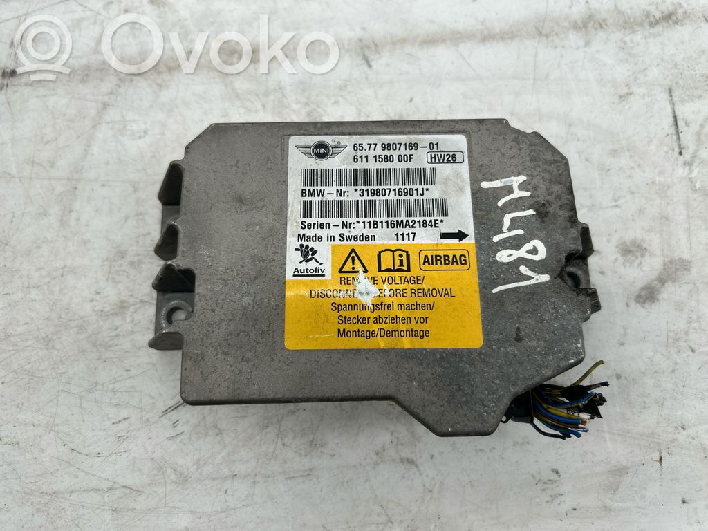 Mini Cooper Countryman R60 Airbag control unit/module 