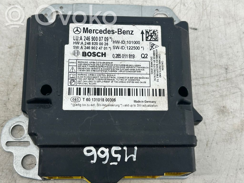 Mercedes-Benz B W246 W242 Sterownik / Moduł Airbag 