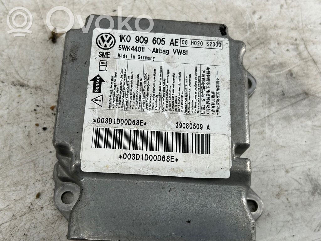 Airbag control unit/module   1K0909605AE,39080509A,003D1D00D68E,5WK44011