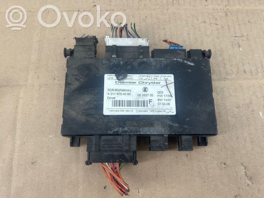 Mercedes-Benz ML W164 Module de commande de siège 