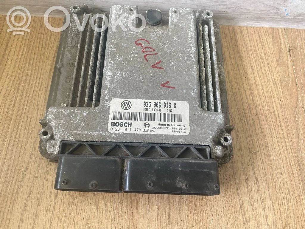 Engine control unit/module   03G906016B,0281011478,1039S03722
