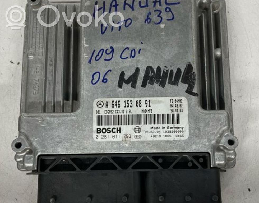 Komputer / Sterownik ECU silnika   A6461530891,6461530891