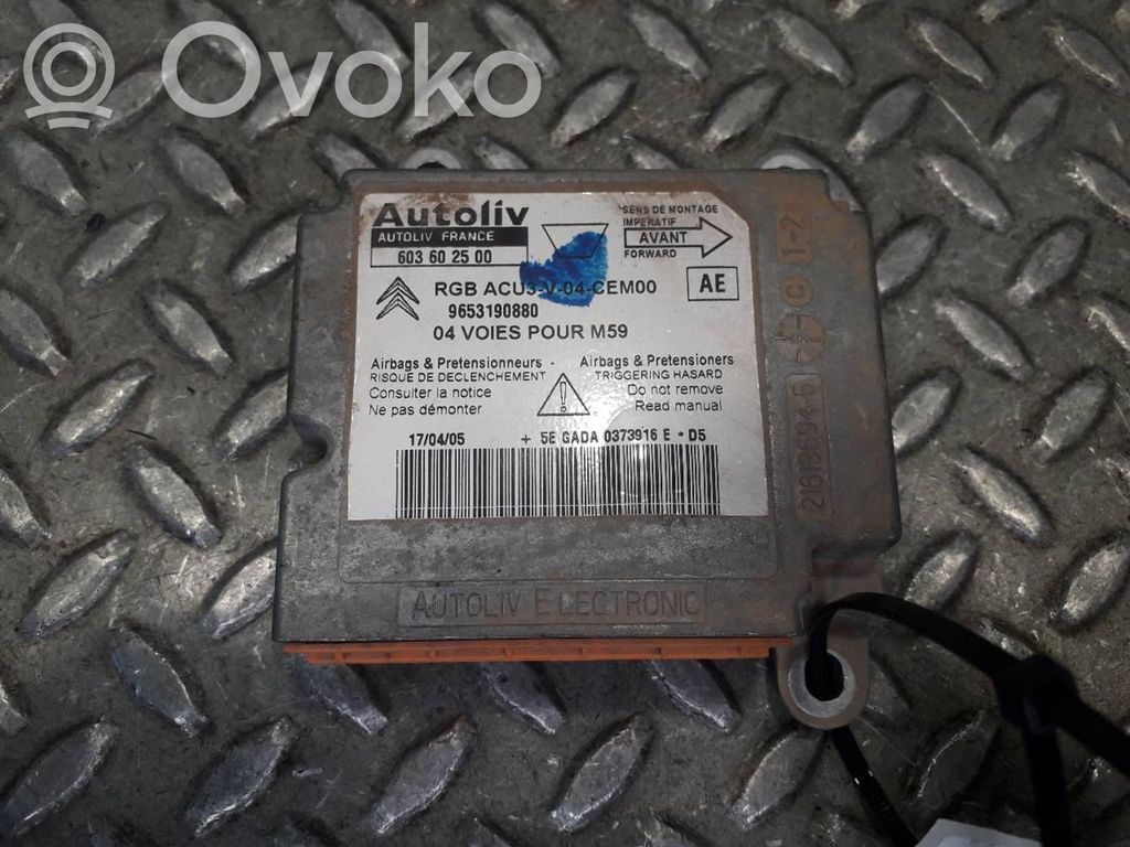 Peugeot Partner Unitate/modul de comandă airbaguri 