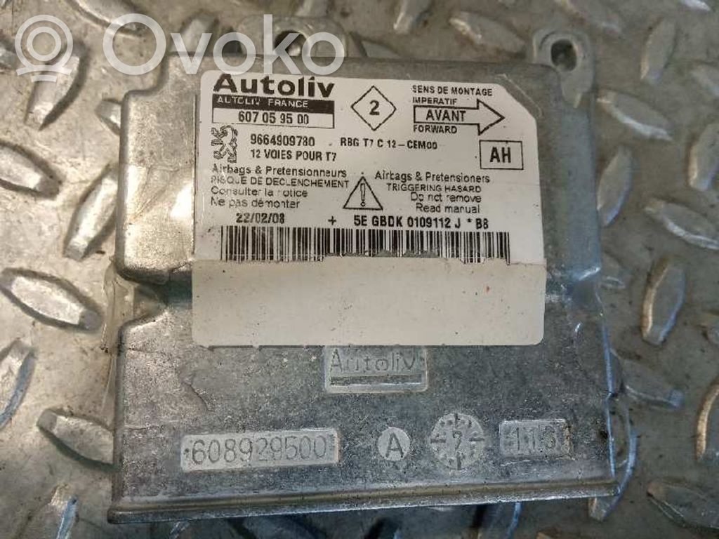Sterownik / Moduł Airbag   6546W8,9664909780,607059500