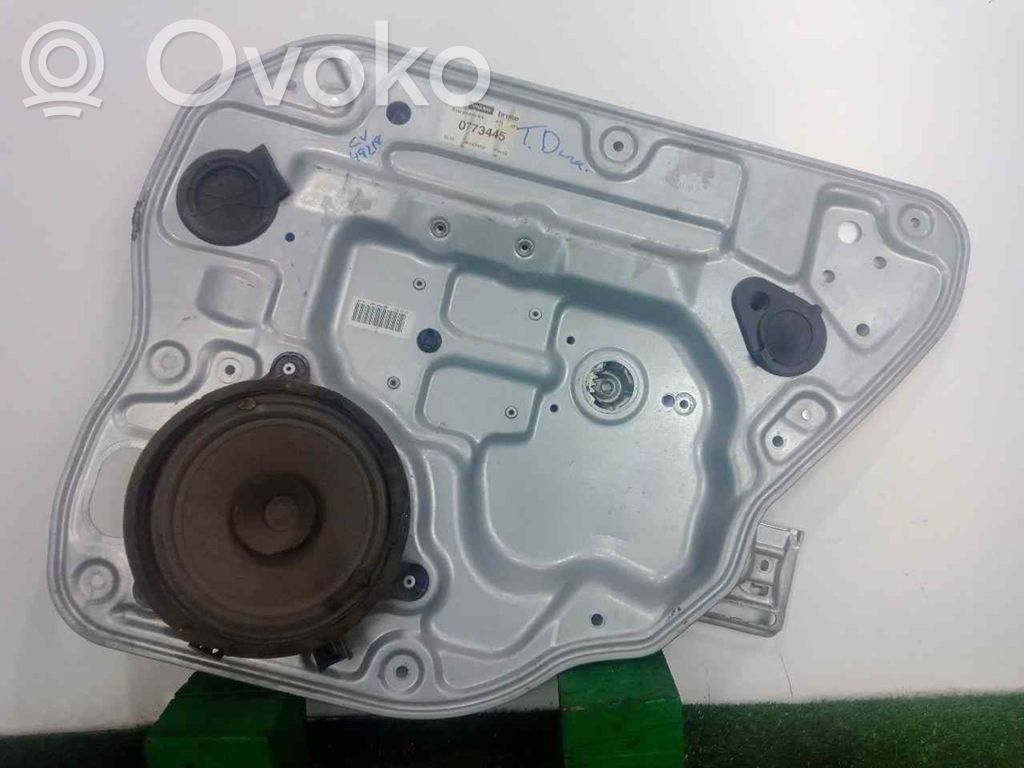 Rear door window regulator with motor