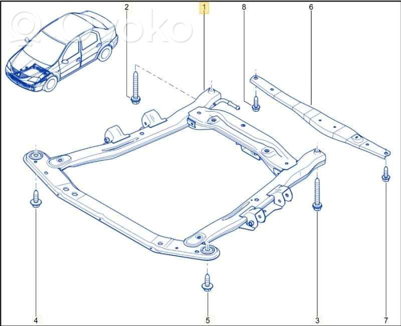 Front subframe   8200745454,544016835R