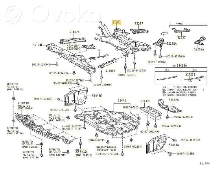 Toyota Prius (XW20) Front subframe 