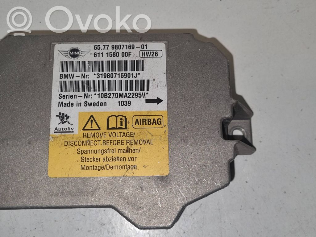 Airbag control unit/module   9807169,611158000F