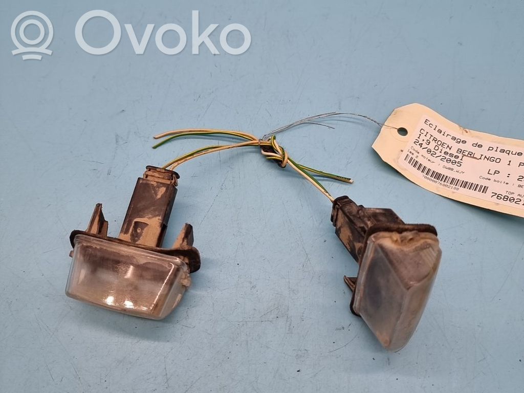 Citroen Berlingo Éclairage de plaque d'immatriculation 