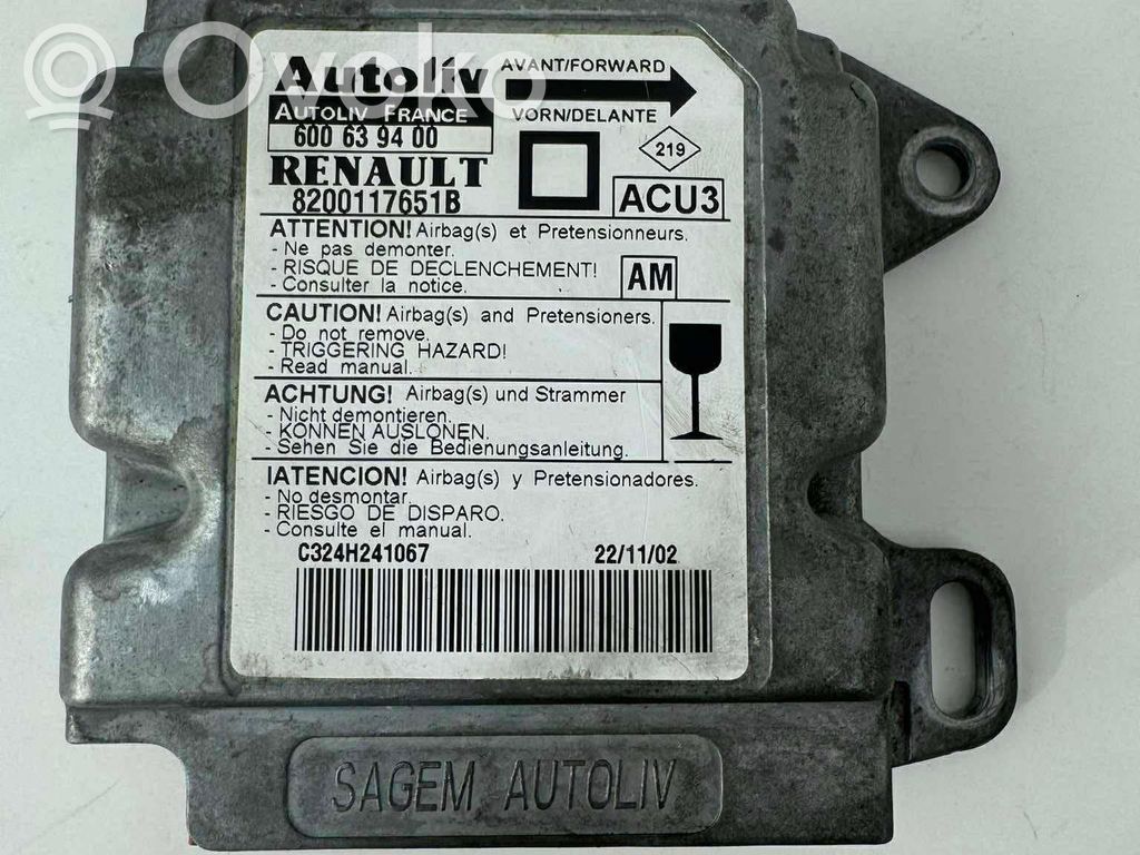 Renault Megane II Airbag control unit/module 