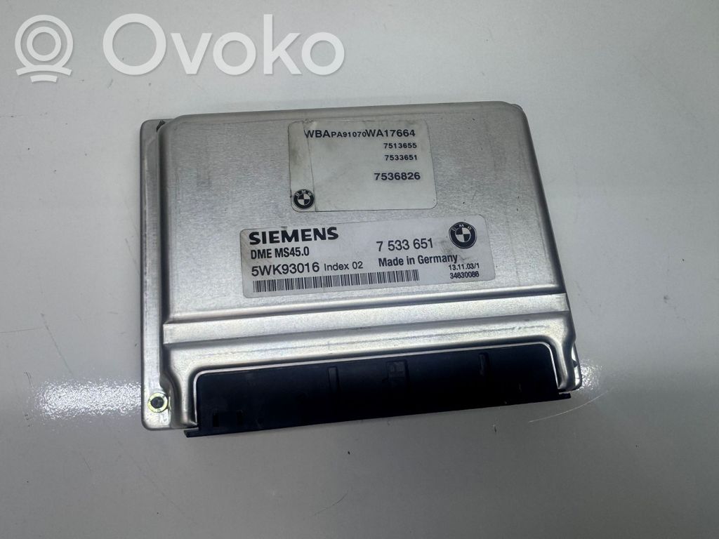 Unité de commande, module ECU de moteur   7536826,7533651,34630086,5WK93016