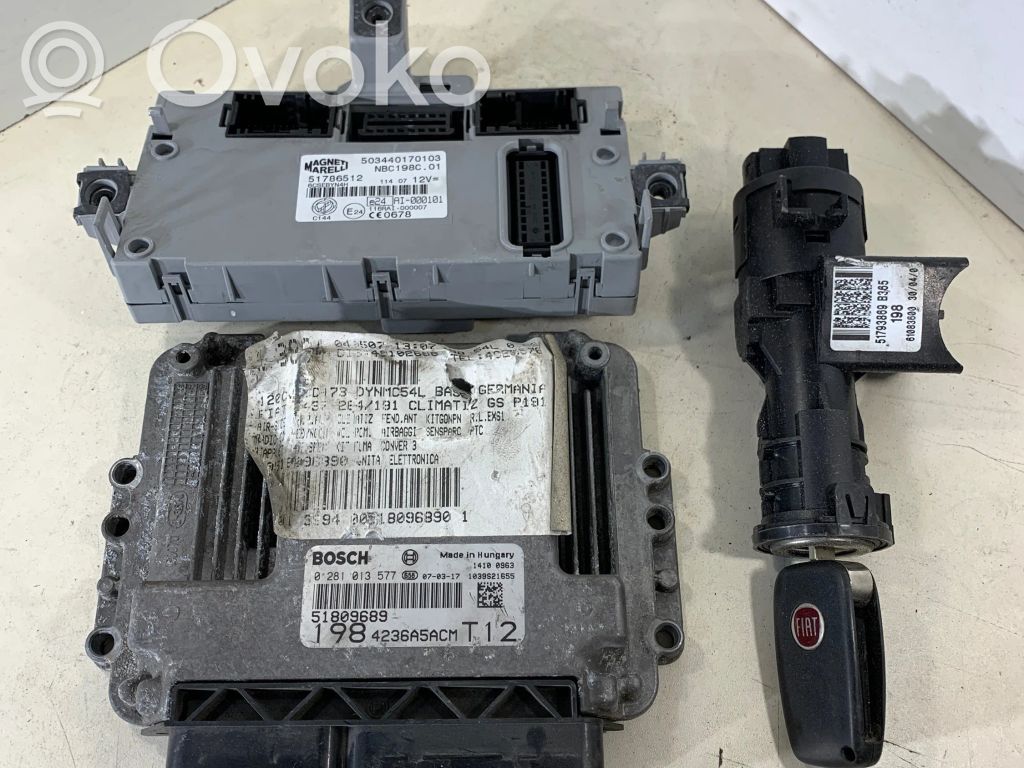 Fiat Punto (199) Engine ECU kit and lock set 