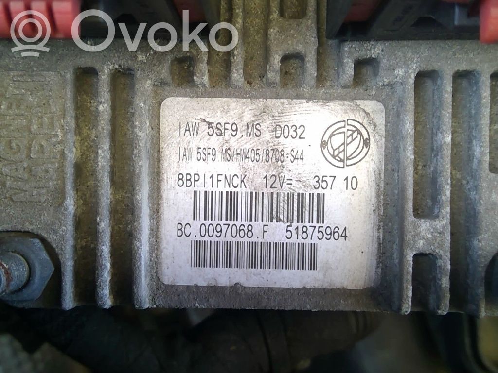 Fiat 500 Komputer / Sterownik ECU i komplet kluczy 