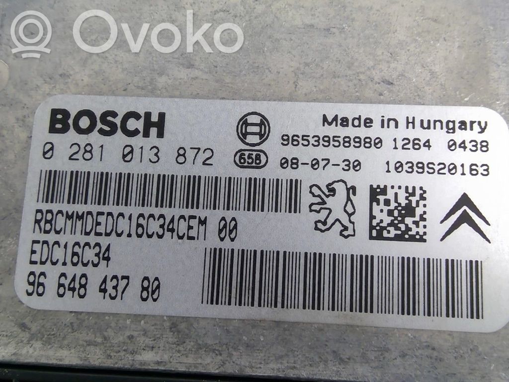 Citroen C5 Engine ECU kit and lock set 