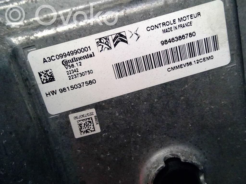 Citroen C3 Engine ECU kit and lock set 