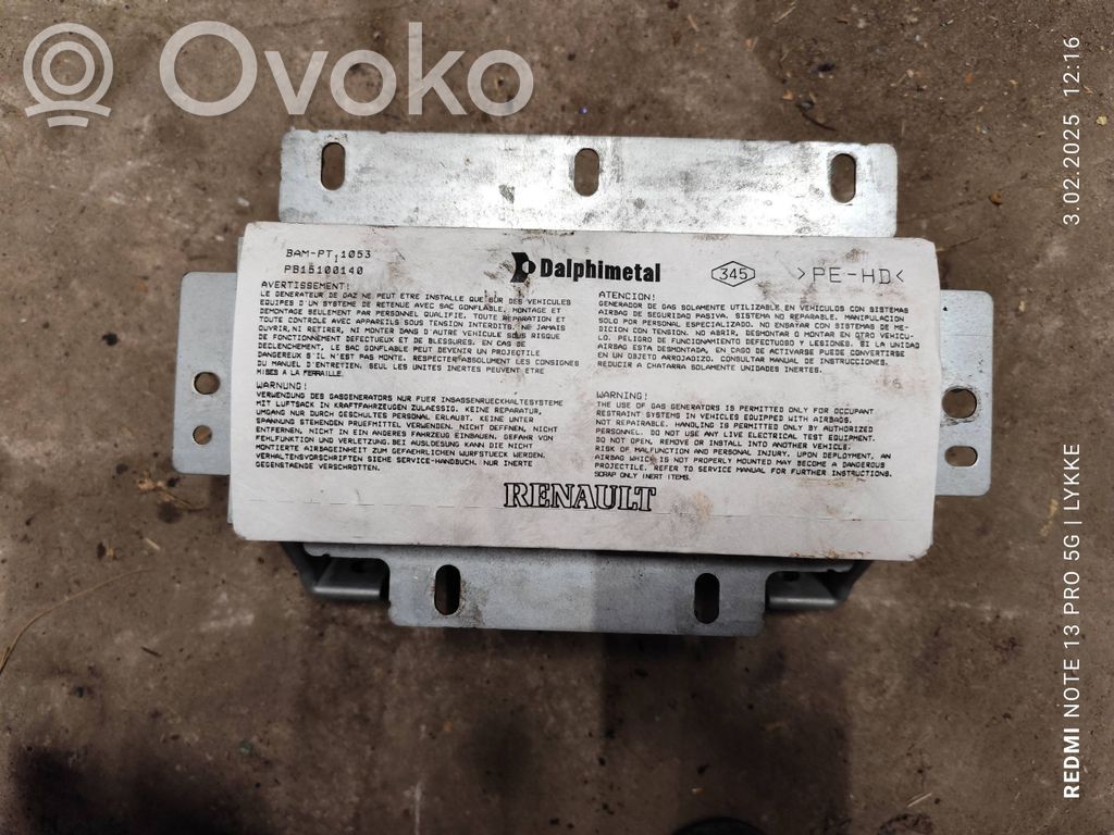 Renault Modus Keleivio oro pagalvė 