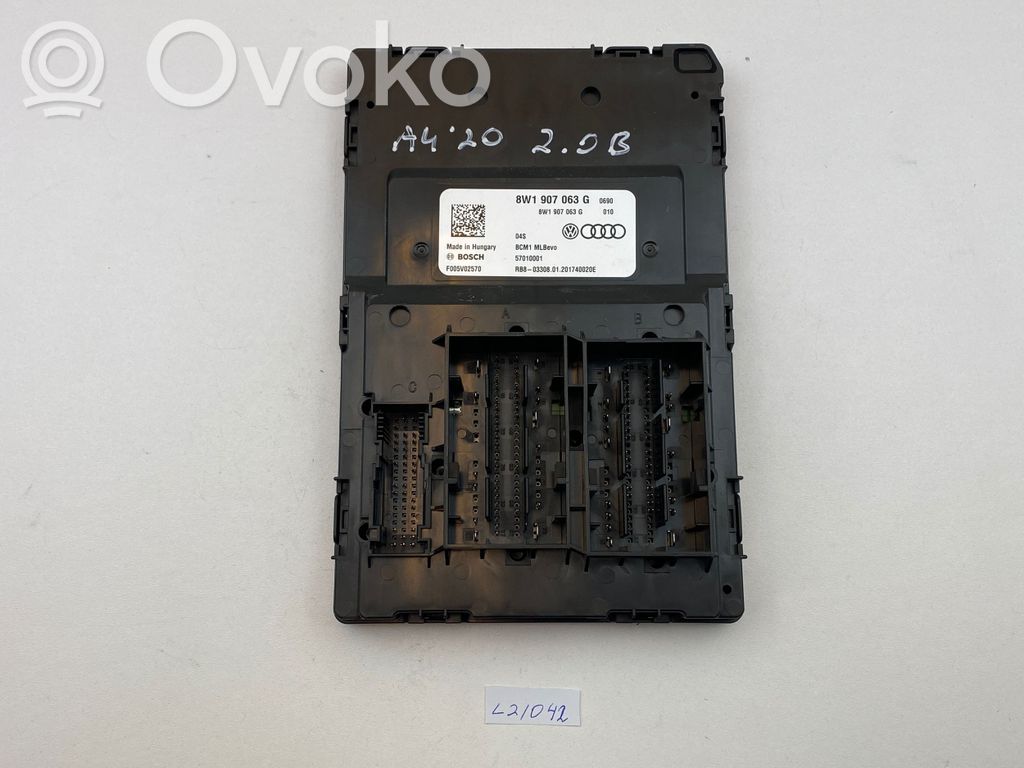 Audi A4 S4 B9 8W Module de contrôle carrosserie centrale 