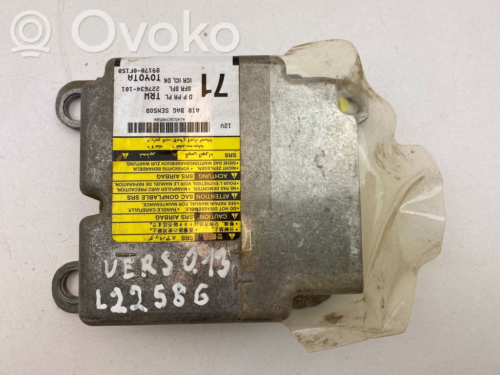 Toyota Verso Airbag control unit/module 