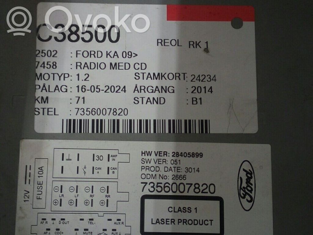 Ford Ka Navigācijas (GPS) vadības bloks 