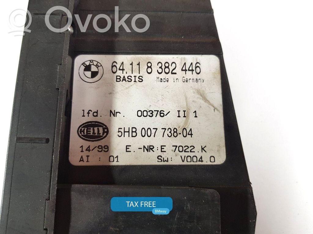 Climate control unit   6956320,64118382446,64116956320,4125795,4127411,6901813,6911013,6919786,6931603,6931605,6939775,6941733,6956320,8362060,8382446,8384112
