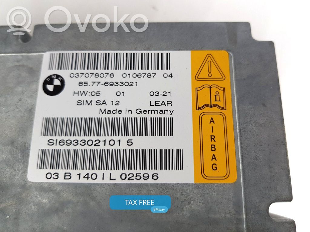 Module de contrôle airbag   6949899,65776933021,65776949899,0153418,0303014,0410457,6920483,6922144,6922464,6929552,6933021,6949899