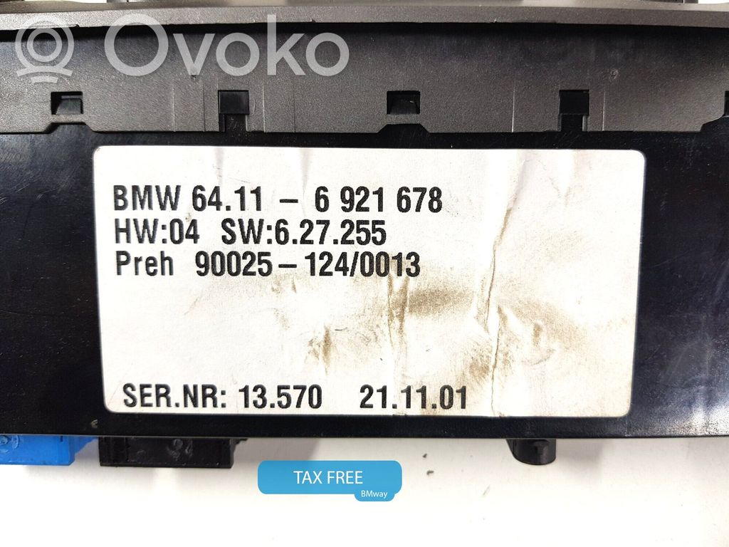 BMW 7 E65 E66 Ilmastoinnin ohjainlaite 