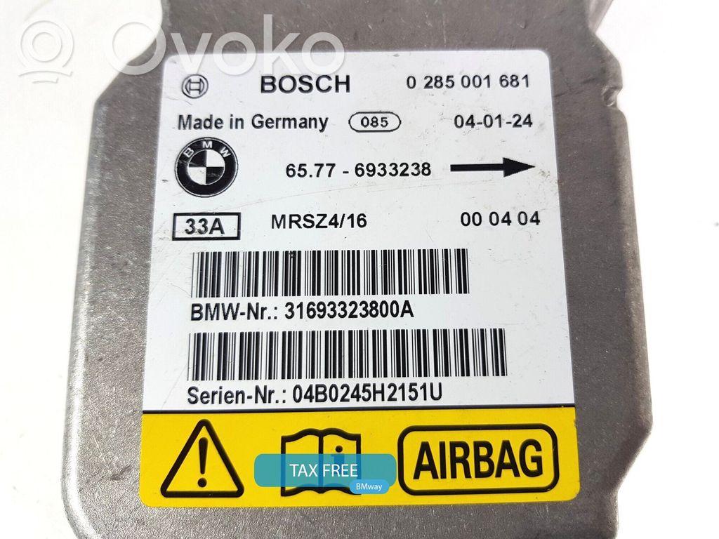 BMW 3 E46 Centralina/modulo airbag 