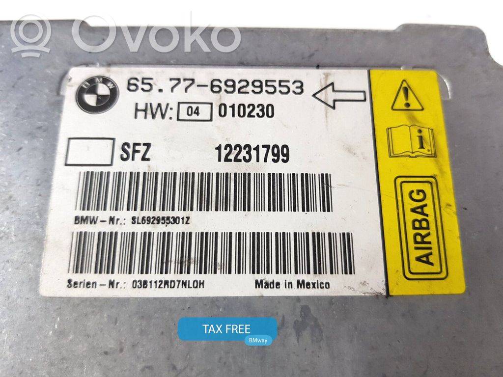 Unidad de control/módulo del Airbag   6949901,65776929553,65776949901,0153412,0412292,6920472,6929553,6946103,6949901,6960225,6970897