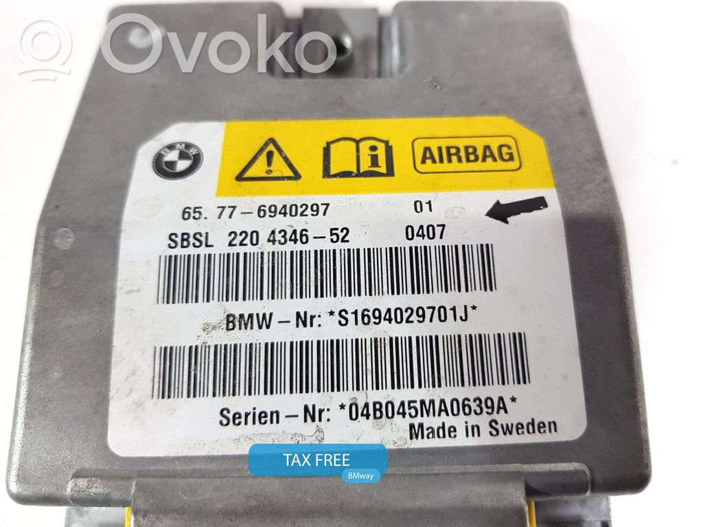 Module de contrôle airbag   6940297,6940297,65776940297,6936029,6936183,6937695,6939737,6940297,6942099,6945155,6953007,6962885,6974364