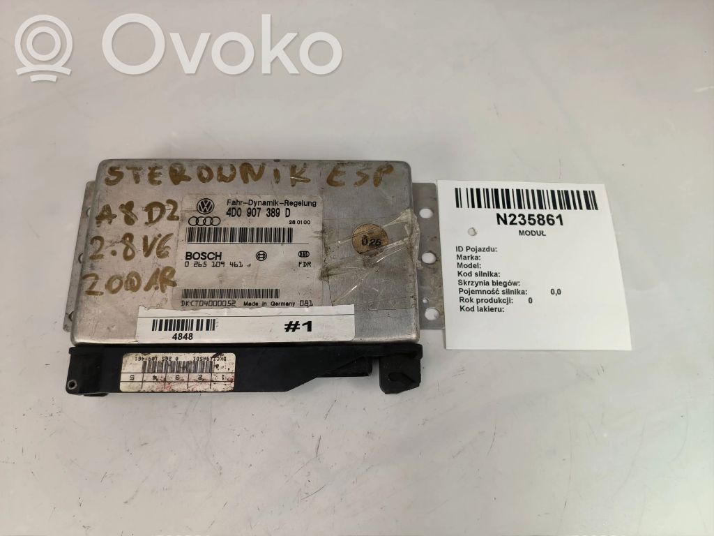 ESP (stability system) control unit   4D0907389D,0265109461,DKCT04000052