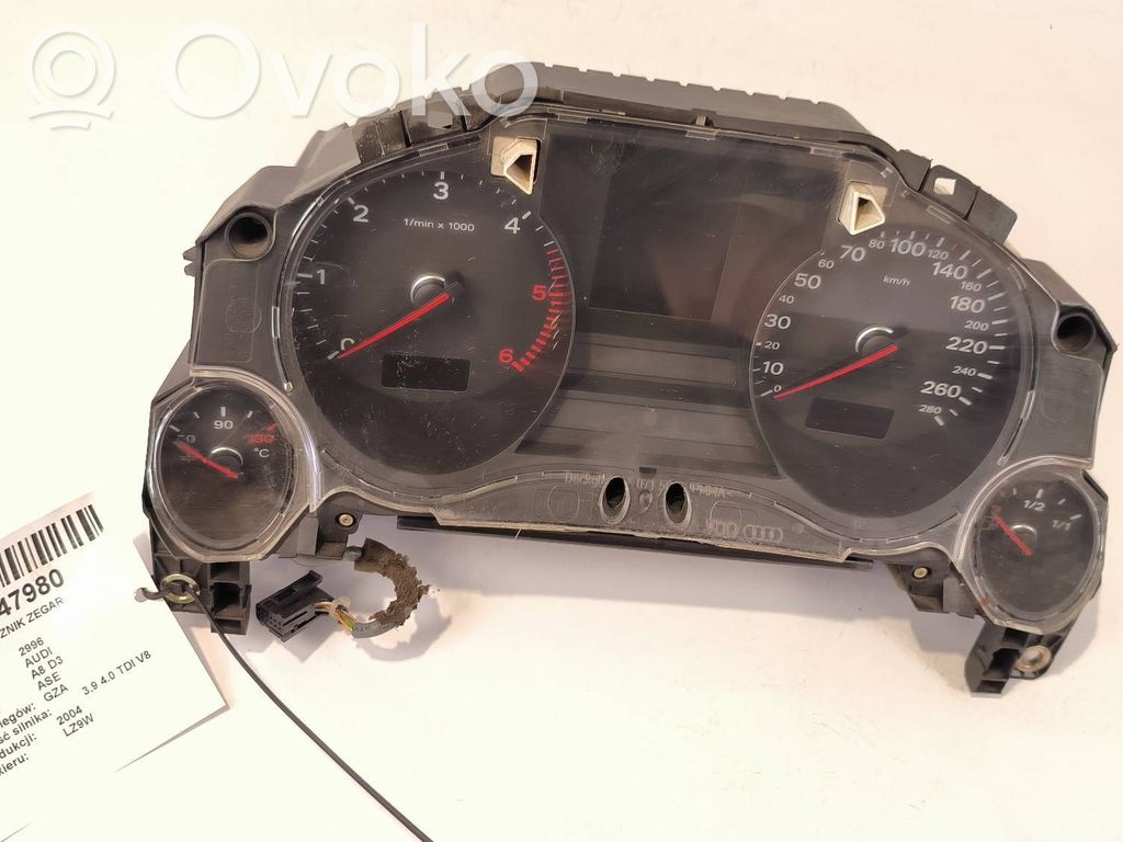 Audi A8 S8 D3 4E Speedometer (instrument cluster) 