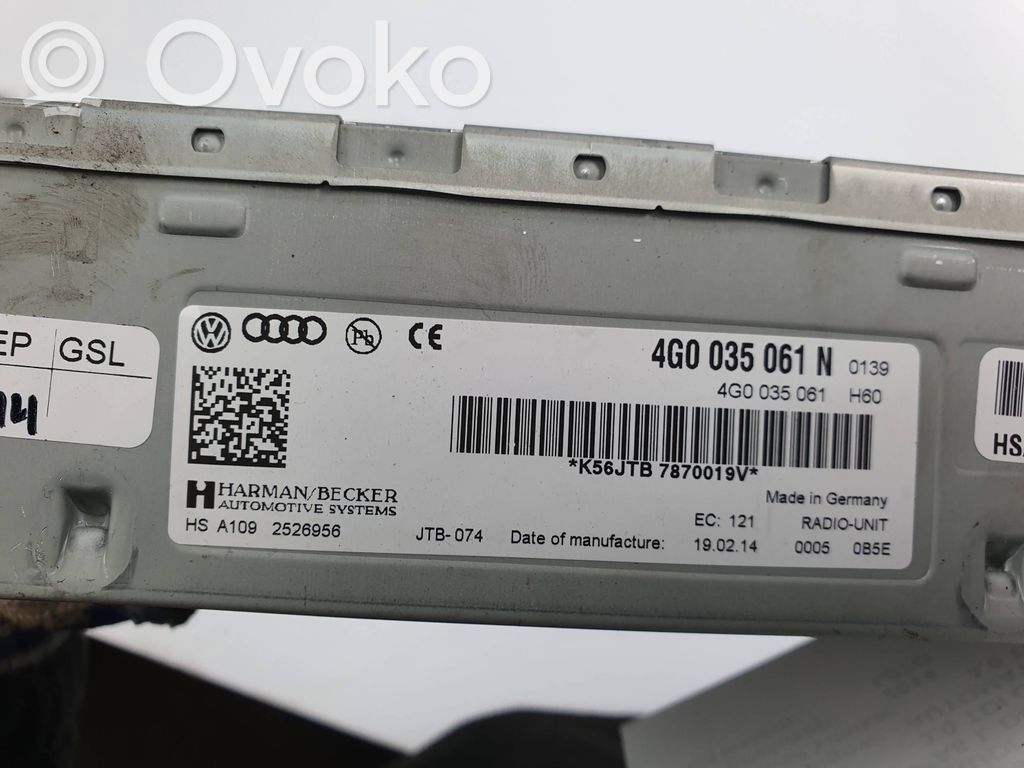 Audi A8 S8 D4 4H Radio/CD/DVD/GPS head unit 