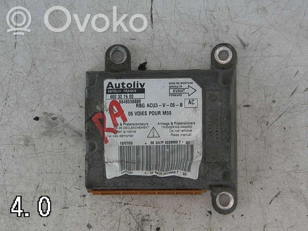 Airbag control unit/module   9648938880,602327600