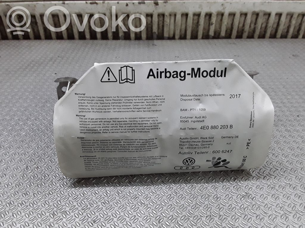 Audi A8 S8 D3 4E Pasažiera drošības spilvens 