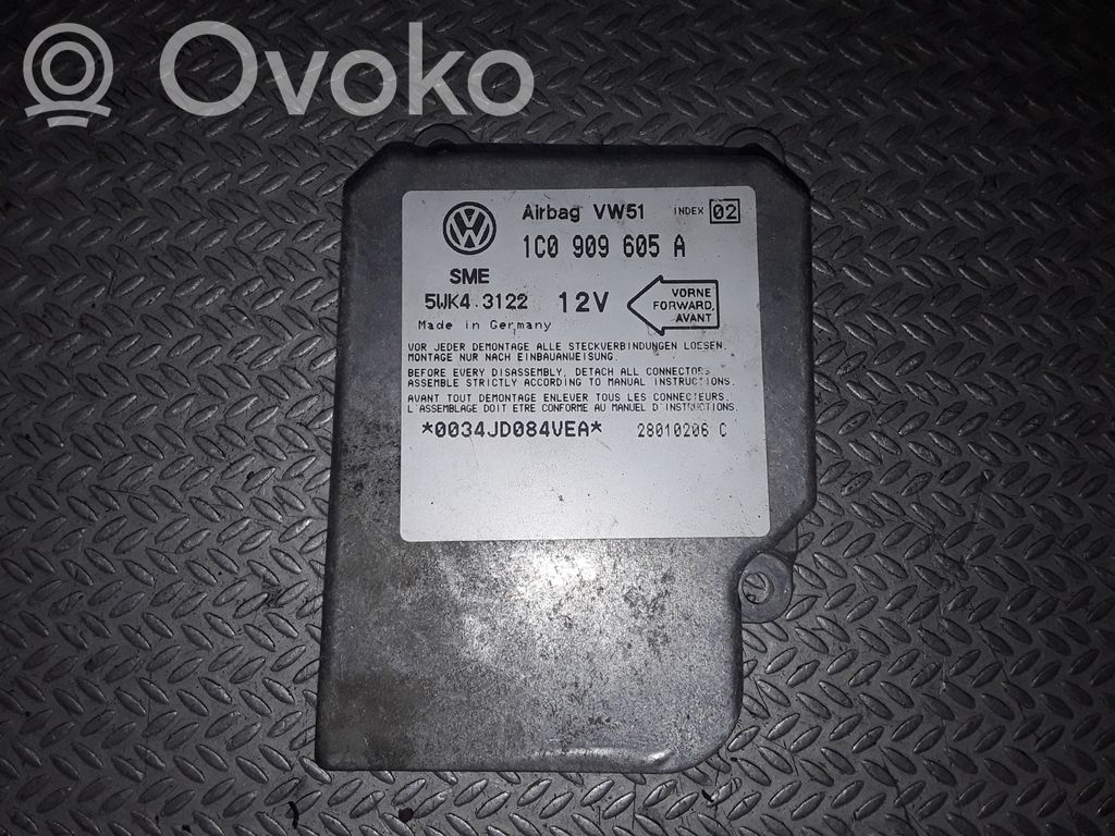 Unidad de control/módulo del Airbag   1C0909605A,5WK43122,0034JD084VEA
