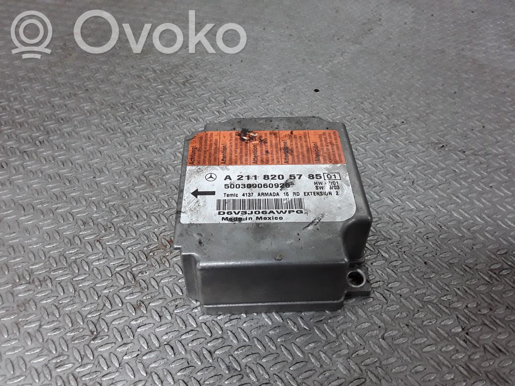 Module de contrôle airbag   A2118205785