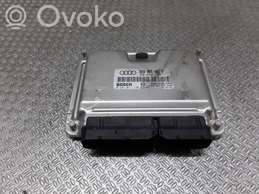 Engine control unit/module   8E0907401P,0281011136