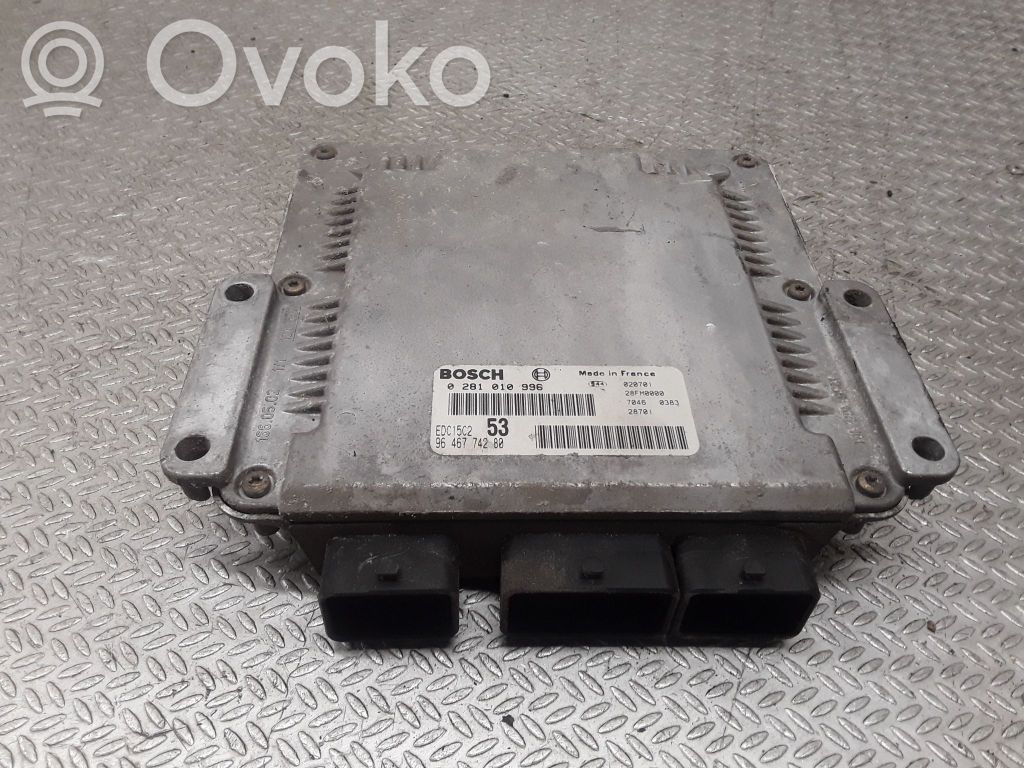 Unidad de control/módulo del motor   9646774280,0281010996