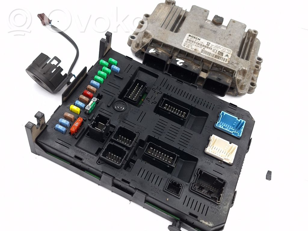 Citroen C4 I Picasso Juego de cerradura y set ECU del motor 
